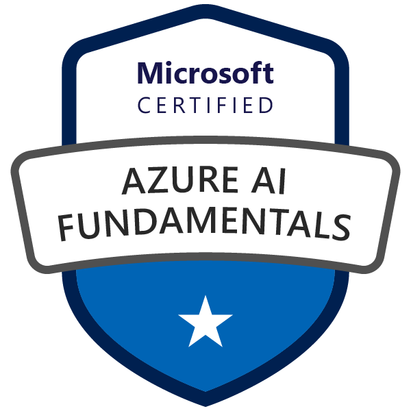 Microsoft Certified: Azure AI Fundamentals badge